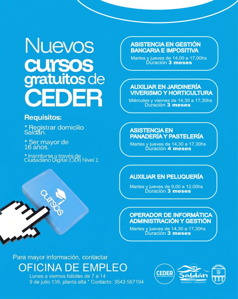 Inscripciones nuevos cursos gratuitos con salida laboral