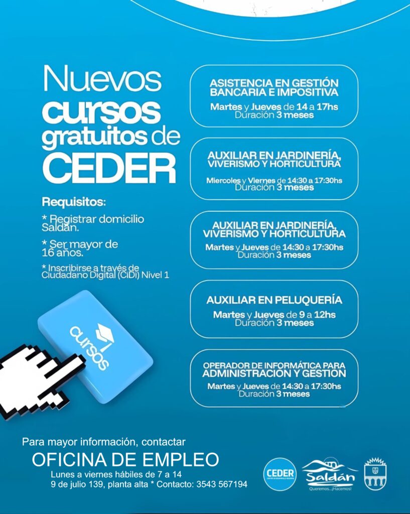 Inscripciones nuevos cursos gratuitos con salida laboral